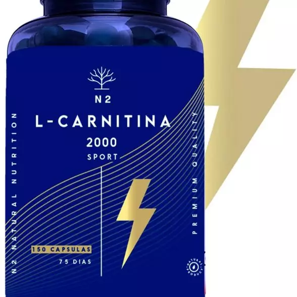 L CARNITINA 2000 Integratore Brucia Grassi Natural Dose Elevata. Provvede Energia e Resistenza Migliora lo Sviluppo Sportivo Perdita di Peso. 2000mg. 150 Capsule. CE. N2 Natural Nutrition