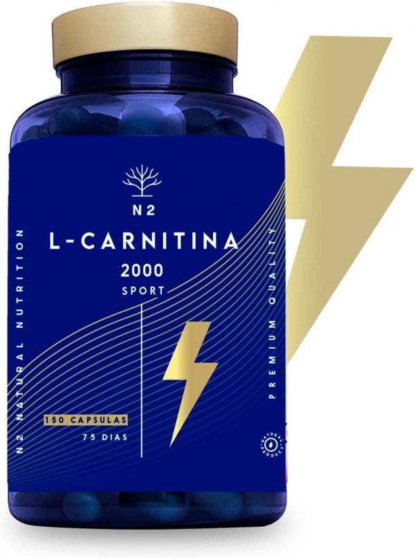 L CARNITINA 2000 Integratore Brucia Grassi Natural Dose Elevata. Provvede Energia e Resistenza Migliora lo Sviluppo Sportivo Perdita di Peso. 2000mg. 150 Capsule. CE. N2 Natural Nutrition