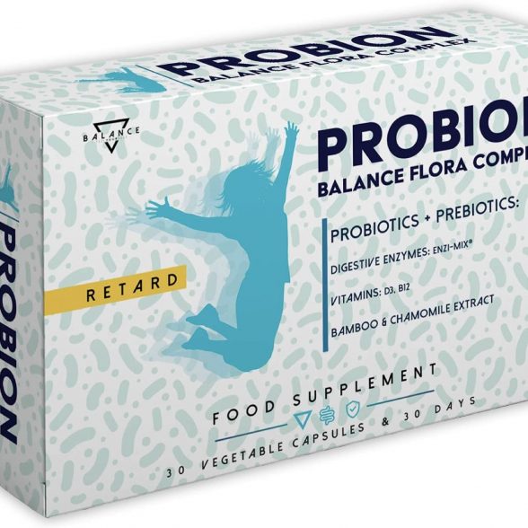 PROBION® | Fermenti Lattici | Probiotici e Prebiotici insieme | 40 miliardi CFU | + Enzi-Mix™ Enzimi Digestivi + Vitamine + Bambù e Camomilla per eliminare i gas intestinali | 30 cps Gastroresistenti