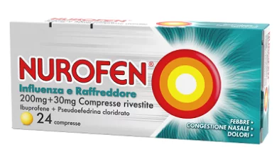 Nurofen Influenza e Raffreddore 200MG + 30MG Compresse rivestite (12 Compresse rivestite)